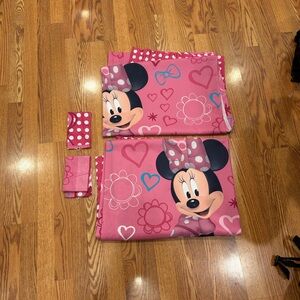 Disney Minnie Mouse Pink Kids Curtains w/tie backs